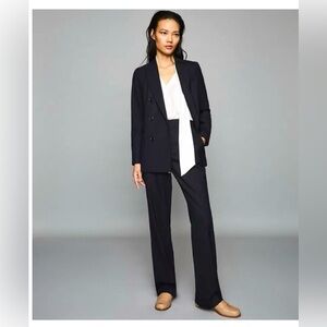 Reiss Hartley Trousers Navy High Rise